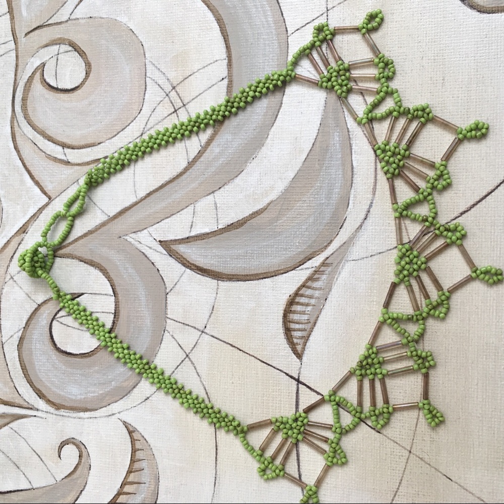 Green beaded necklace